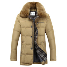 2015 New Casual Thick Warm Man Winter Jacket Down Jacket Mens Winter Coat High Quality Detachable Fur Collar Mens Down Jacket