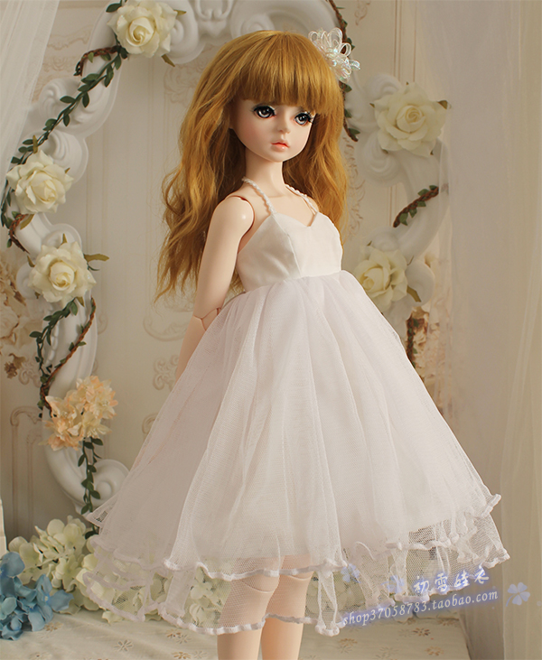 White Lace Dress for BJD 1//6 1//4 1//3 SD16 Doll Clothes CWB20