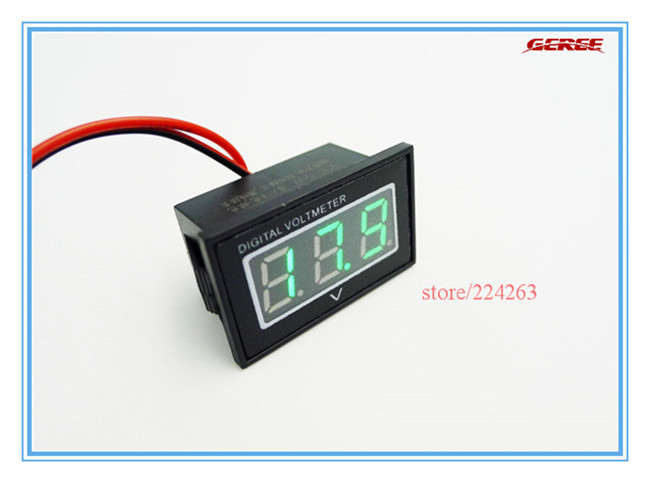 Green color DC digital Voltmeter 15-120V 24V 36V 48V 60V 72V 96V  Waterproof Dust-proof Shockproof Panel Meter