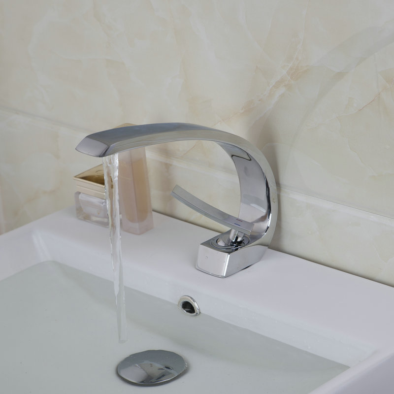 Bathroom Sinks Faucet Chrome Deck Mounted Mixer Basin Tap Solid Brass ...