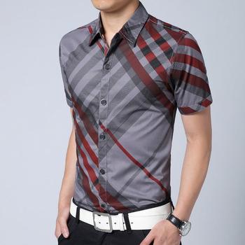 2015 мода новый мужская рубашка с короткими рукавами тонкий м-3xl