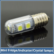1x Ultra-small 7 LED E14 Lamp 220V 1W SMD 5050 Crystal Spot Light Fridge Refrigerator Indicator Night Desk Reading Corn Bulb