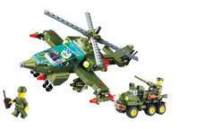 Free Shipping 360pcs ABS plastic DIY Apache Longbow Assault Educational Military Building Block Toy Set kids toys
