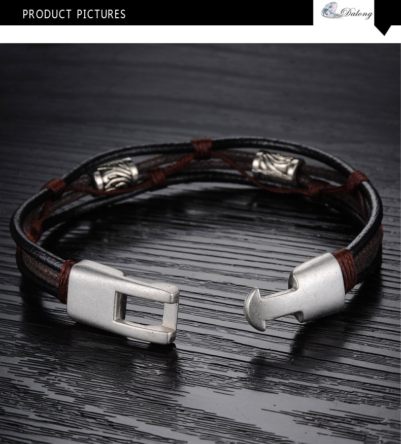 OPK Handmade Multi-Layer Man Bracelet New Fashion Leather Punk Rock Jewelry For Men Vintage Design Accessories Christmas Gifts OPK Handmade Multi-Layer Man Bracelet New Fashion Leather Punk Rock Jewelry For Men Vintage Design Accessories Christmas Gifts