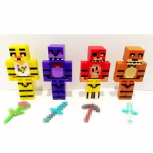4pcs/set Minecraft Five Nights At Freddy’s 4 FNAF Foxy Chica Bonnie Freddy Action Figures Kid Toy