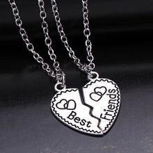 New collier choker necklace heart pendant pieces broken two best friend friendship forever women necklace jewelry