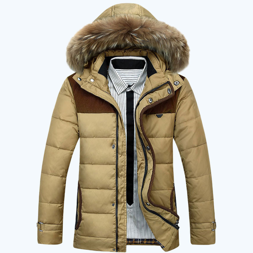 Hot Sale AFS Jeep Men Winter Jacket Men&#39;s Hooded Down Coats Thick Fur Collar Down Jacket ,4 ...