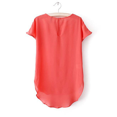 Блузка лето стиль blusas женщины короткий рукав полые блузка desigual конфеты цвет топы шифон рубашка