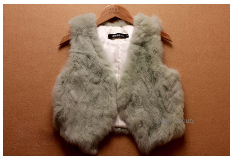 women rabbit fur vest short (30)