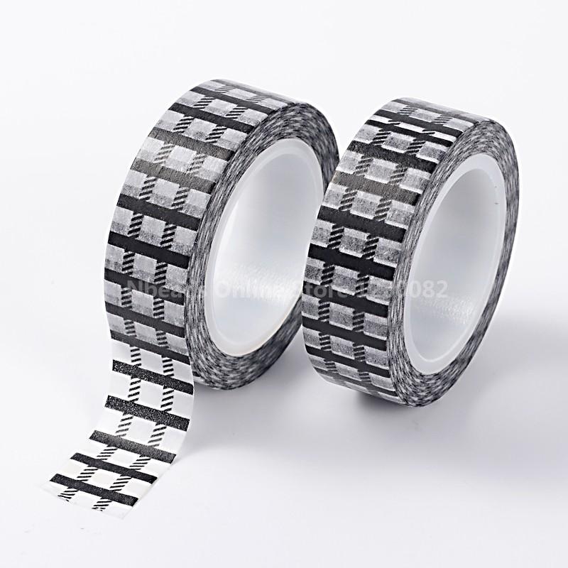 font b Tartan b font Pattern DIY Scrapbook Decorative Adhesive Tapes Black 15mm 10m roll