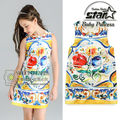 Girls Dress 2016 Brand Children Dress Princess Costume Girls Clothes Kids Dress Retro Print Dobby Baby