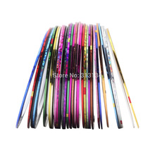 30Pcs Mixed Colorful Beauty Rolls Striping Decals Foil Tips Tape Line DIY Design Nail Art Stickers