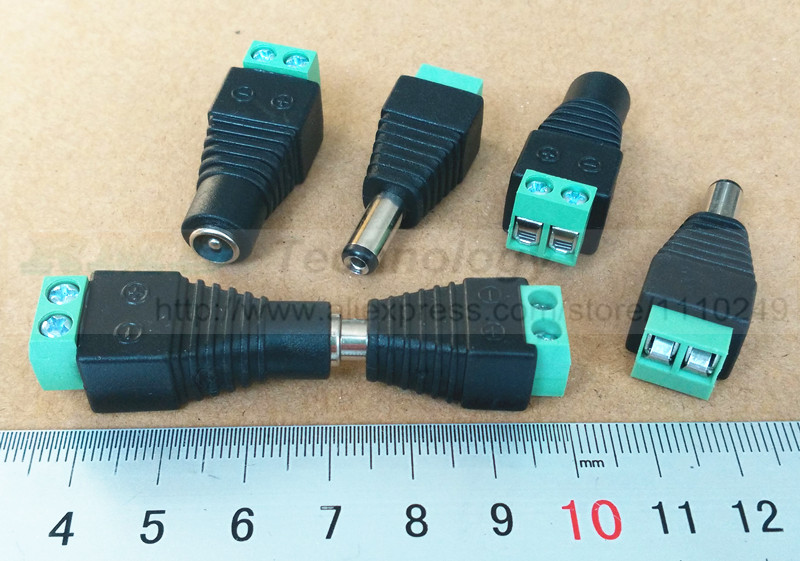 2.1x5.5mm DC Power Female Plug Jack + Male Plug Jack Connector 10pair 20pcs/lot Socket Adapter free shipping