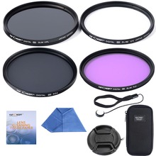 55mm UV CPL FLD ND4 +Cleaning kits+ pouch bag Filter Kit Lens Filter Kit for Nikon D7100 D7000 D3100 D3000 Dslr Camera