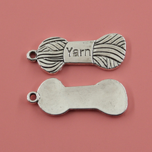 13 pcs Yarn Wool Charms Pendants for Jewelry Making Vintage Antique Silver Plated DIY handmade 31*12mm