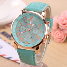 NEW Best Quality Geneva Platinum Watch Women PU Leather wristwatch casual dress watch reloj ladies gold gift Fashion Roman