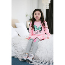 2pieces set 2015 Korean style new girls clothing sets long section minnie mouse t shirt