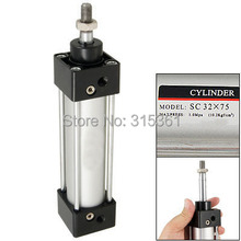 Free Shipping SC 32mm Bore 75mm Stroke Double Acting Single Thread Rod Standard Pneumatic Air Cylinder SC32-75