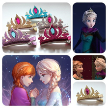 2016 Fashion Elsa Tiaras Crown Hairpin Hair Clip Princess Headbands Solid Hair Accessories New Kawaii Barrette For Baby Kids
