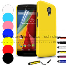 Slim Hard Back Case for Motorola Moto G2 G 2nd Gen XT1068 Cover Skin Anti Scratch with free screen protetcor and stylus