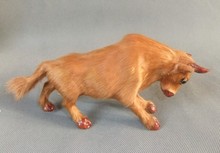 cute simulation cow toy polyethylene & furs handicraft prop yellow bull doll gift about 17x10cm