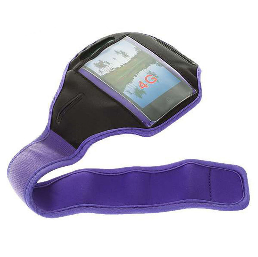Фиолетовый запуск спорт повязки тренажерный зал кожи чехол для мобильного сотового телефона samsung galaxy альфа g850 4.7 