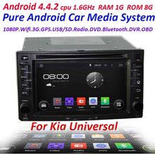 2din Car GPS stereo navigation Pure Android 4.4 For kia universal cerato sportage ceed sorento rio carens sedona with WIFI 3G