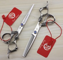 FAST Shipping! professional set of 6 inch JAPAN 440C high-grade hairdressing hair scissors salon barber shears with leather case