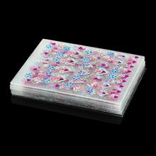 24pcs lot 3D Beauty Nail Art Stickers Summer Style Heart Colorful Flower Nail Foil Manicure Decals