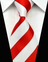 SNT0092 2014 Red white Striped Smooth Classic Silk Neck Tie Fashion Casual Knitted Tie Necktie Cufflinks