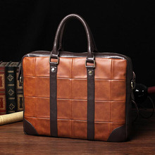 Plaid Men’s Travel Bags Fashion Black Office Briefcase Men Business Laptop Bags Shoulder Bags