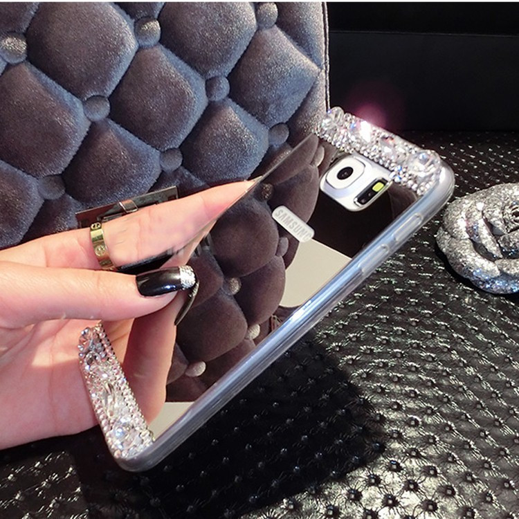 20pcs  Bling Diamond Crystal Mirror TPU Soft Gel Phone Case  For Samsung galaxy s6 Back Cover Skin