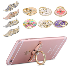Bling Diamond Magnetic Car Cell Phone Case For iPhone Samsung Sony Huawei LG Xiaomi Stand Holder Metal Finger Ring + 360 Degrees