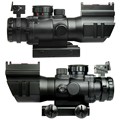 4X32 Tactical Rifle Scope W Tri Illuminated Chevron Reticle Fiber Optic Sight Scope Rifle Airsoft Hunting