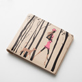 Famous Brand Fashion Cartoon Print Wallet Women Designer Short Genuine Leather Thin Money Clip High Quality