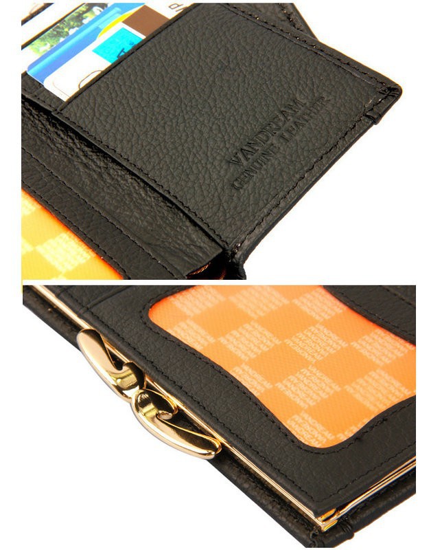 Short leather wallet E