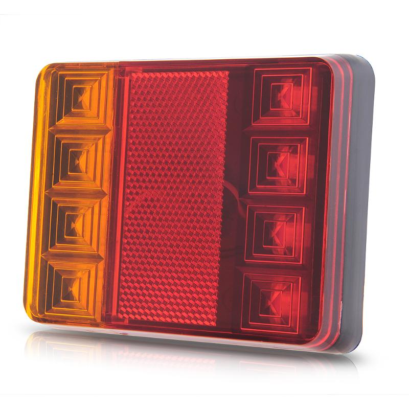 2x Waterproof 8 LED Taillight Tail Light Lamp DC12V for Trailer Truck Boat