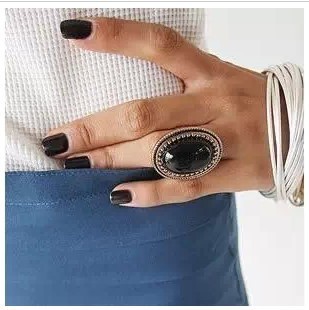 R180 large size fashion oval shape gem vintage ring full finger ring free shipping