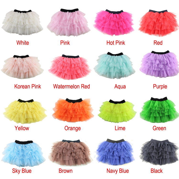 Wennikids Summer Baby Girl Candy Color Half length Tulle Tutu Skirt 16 Colors Solid Color Wholesale