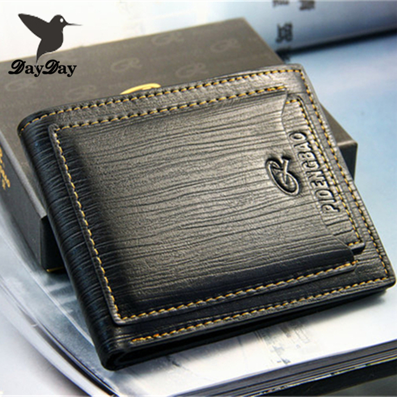 2015 New fashion genuine leather men s wallets designer famous brand money clip vintage carteiras three