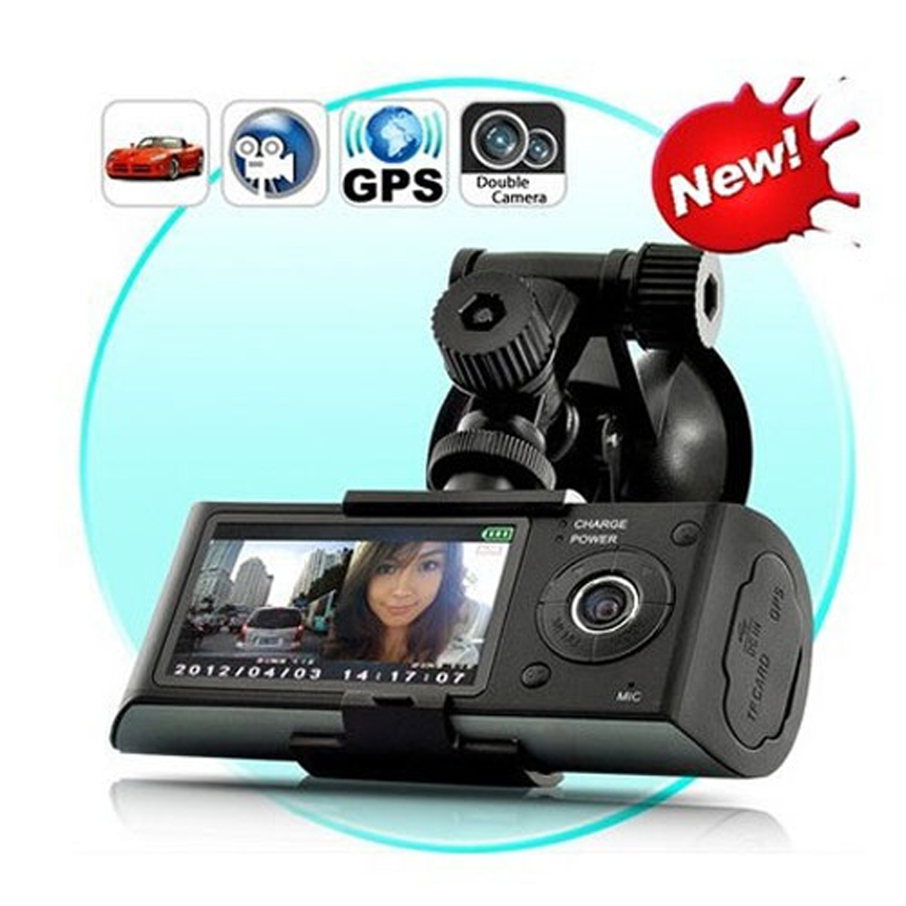 Dual Camera Car DVR R300 with GPS and 3D G-Sensor 2.7