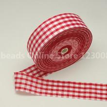 Gingham Ribbon Satin Ribbon, Tartan Ribbon, Nice for Party Decoration, White, 40mm