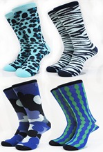 Fashion Zebra Deer strip Camo Leopard summer style candy color happy socks male half cotton business casual sports brand scoks