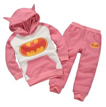 Retail 2016 New Fashion Children Clothing Children Clothing Tracksuit Batman Hoodies + Sweatpants Kids Costume Boys Clothing set