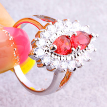 New Women Rings Retro Baroque Red Ruby Spinel 925 Silver Ring Size 6 7 8 9