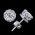Luxury New white Crown Earrings Gifts Women Jewelry White Crystal Wedding Earring silver plated Fashion Cubic