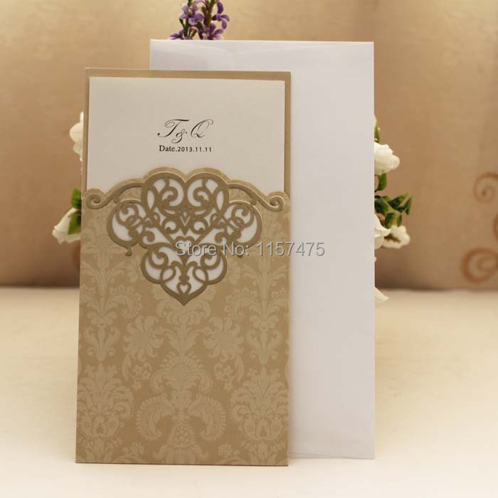 Light brown wedding invitations
