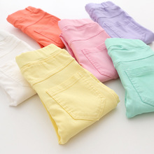 New Hot Sale 2016 spring and autumn children’s pants candy color children’s jeans pants of the girls free shipping
