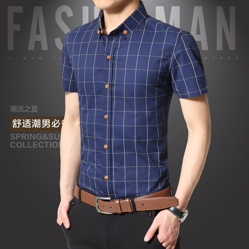font b Plaid b font Men Shirt 2016 Brand Mens Shirts Camisa Slim Fit Masculina