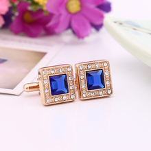 Man Cuff Links New Arrival Trendy Jewelry High Quality Exquisite Accessory Blue Rhinestone Cufflink For Party Fashion Jewelry